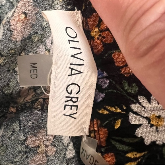 Olivia Grey High-Low Floral Midi Skirt - Size M - Picture 7 of 8